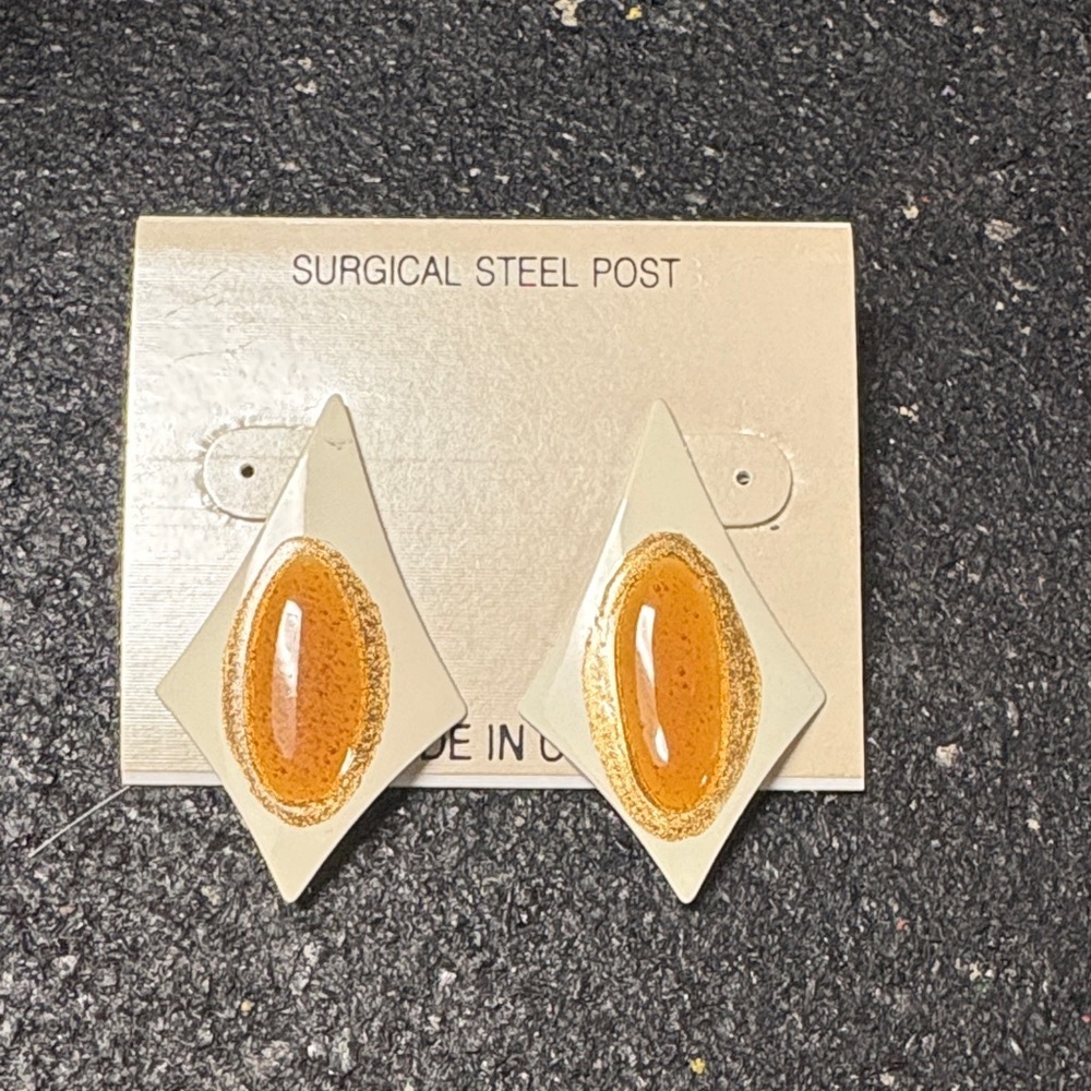 Vintage  Gold and Cream Earrings